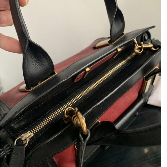 Chloe authentic Black and dark red “Alice” model bag in perfect condition - Picture 6 of 8